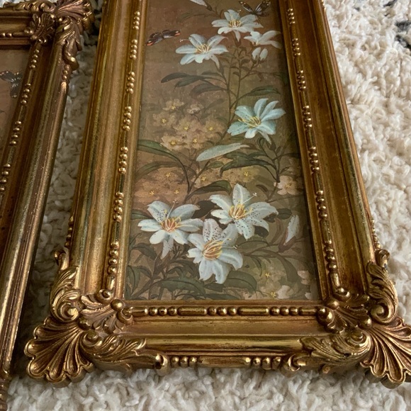 ✨SOLD✨Vintage Butterfly/Floral Wall Decor Pair - Picture 4 of 7